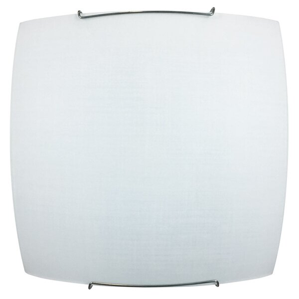 Plafoniera 1xE27 Ganci Cromo Vetro Lastra Serigrafato Tessuto Bianco E-Energy Rachele