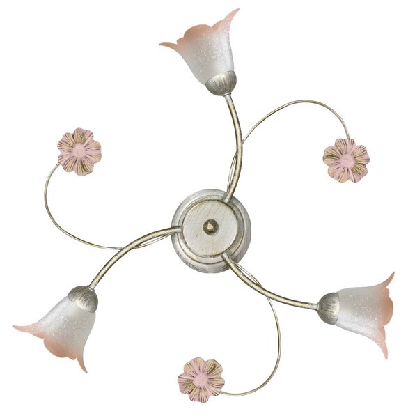 Plafoniera 3xE14 Montatura Bianco Oro Vetro Ss Bianco Sfumato Ros E-Energy Vera