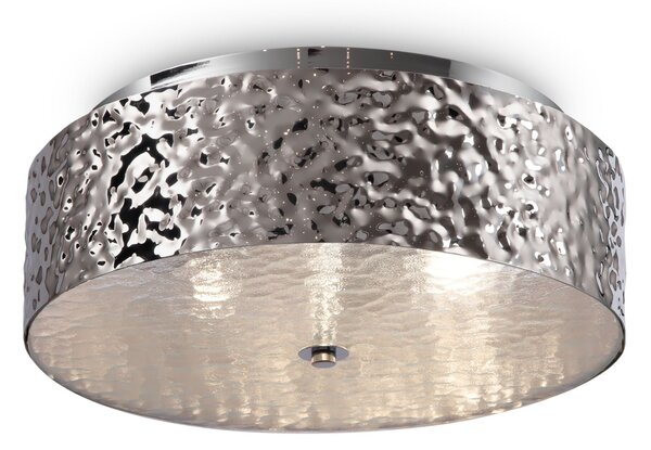 Plafoniera Modern in Metallo Ripple Cromo