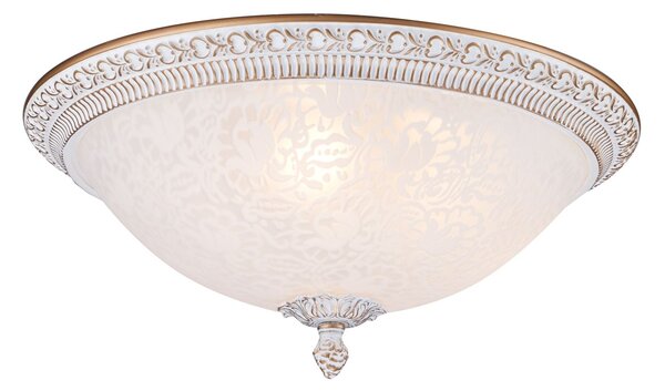 Plafoniera Ceiling & Wall in Metallo Pascal Bianco con Oro