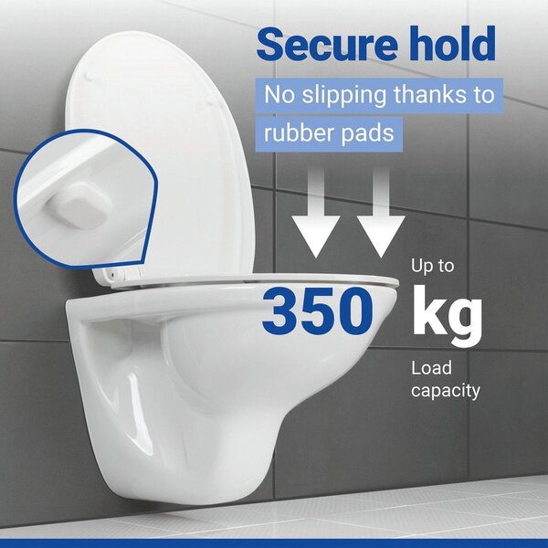 Sedile WC con chiusura Easy-Close (automatica) 36,5 x 45 cm Roanne – Wenko