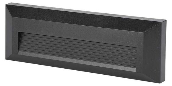 V-TAC VT-1162 Lampada segnapasso led da parete faretto 3W nero rettangolare IP65 bianco caldo 3000K - sku 211329