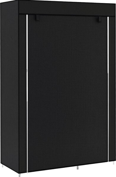HOMCOM Armadio Guardaroba Portatile in Tessuto con 6 Ripiani Aperti e un Appendino, 103x43x162.5 cm, Nero