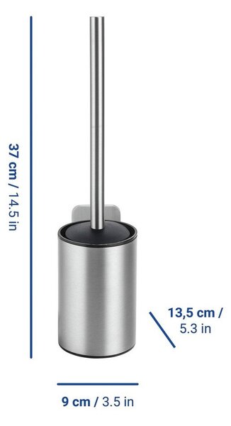 Scopino WC senza foratura color argento opaco in acciaio inox con aggancio Turbo-loc Porto – Wenko