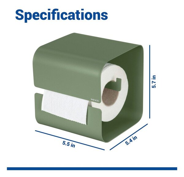 Porta carta igienica senza foratura verde in acciaio con aggancio Turbo-loc Lizan – Wenko