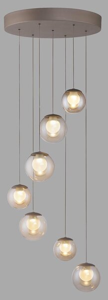 PAUL NEUHAUS PURE Lampada a sospensione LED pop-up, bronzo, 2200–5000 K