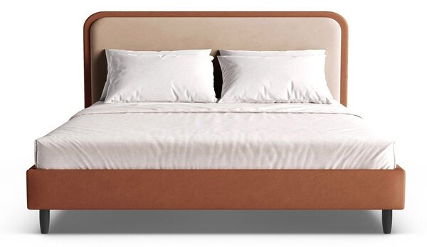 Letto matrimoniale imbottito color mattone con rete inclusa 180x200 cm Aveline – Micadoni