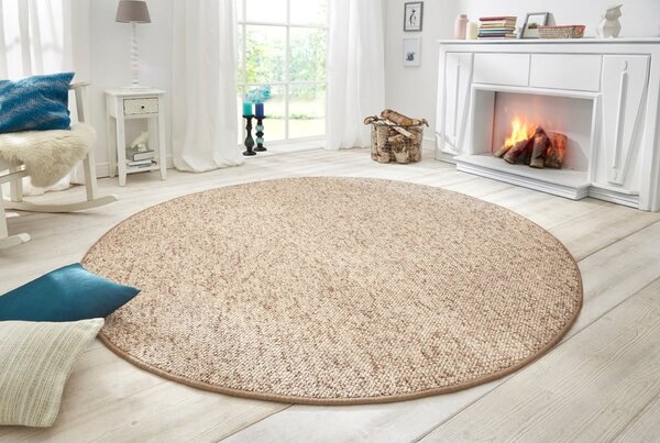 Tappeto rotondo marrone chiaro ø 133 cm Wolly - BT Carpet