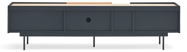 Tavolo TV in rovere decorato in colore antracite-naturale 180x45 cm Otto - Teulat
