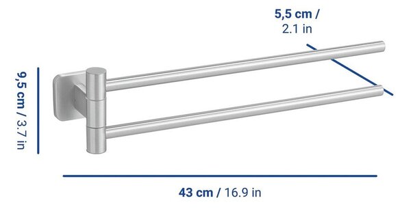 Portasciugamano da parete color argento opaco in acciaio inox Porto – Wenko
