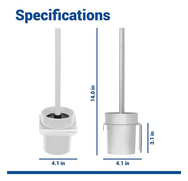 Scopino WC senza foratura bianco in plastica con aggancio Turbo-loc Lizan – Wenko