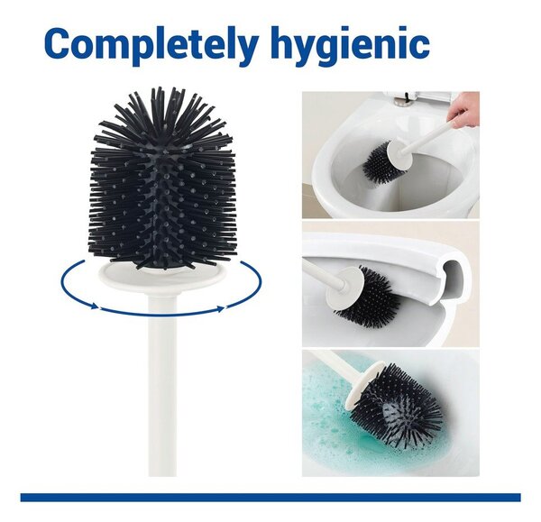 Scopino WC senza foratura bianco in plastica con aggancio Turbo-loc Lizan – Wenko