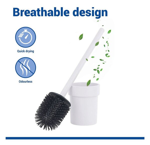 Scopino WC senza foratura bianco in plastica con aggancio Turbo-loc Lizan – Wenko