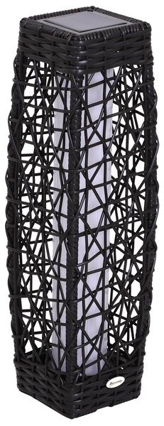 Lanterna Lampada LED da Giardino con Copertura in Rattan Sintetico Caffè 19x19x68 cm