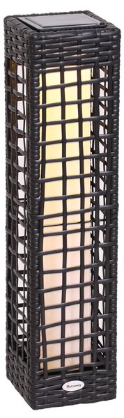 Lampada LED da Giardino con Copertura in Rattan Sintetico Caffè 17x17x68 cm
