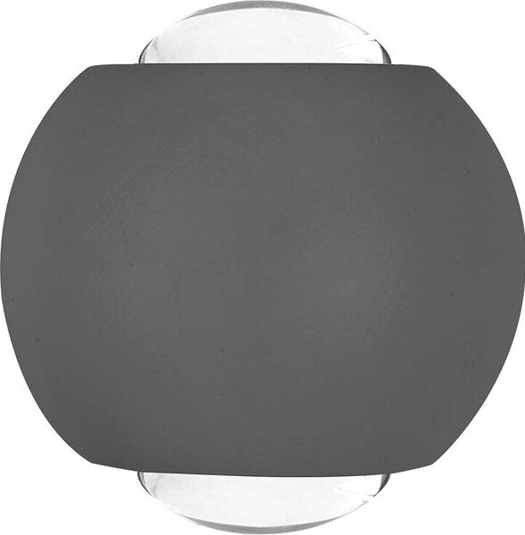 V-TAC VT-2502 Lampada applique LED 2W da parete sferica doppio fascio luminoso 4000K colore nero IP54 - SKU 10586