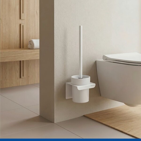 Scopino WC senza foratura bianco in plastica con aggancio Turbo-loc Lizan – Wenko