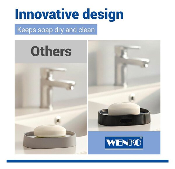 Portasaponetta nero in ceramica Fablo – Wenko