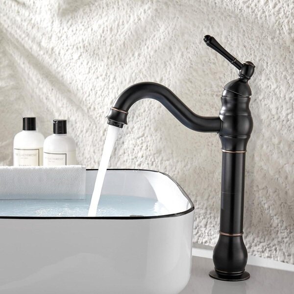 Rubinetto da bagno miscelatore monocomando - Bocca girevole 360° - Nero opaco - Per lavabo