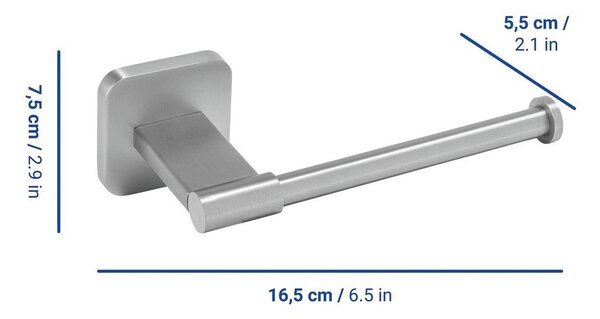Porta carta igienica senza foratura color argento opaco in acciaio inox con aggancio Turbo-loc Porto – Wenko