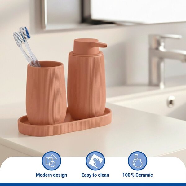 Organizer da bagno marrone in ceramica Fablo – Wenko