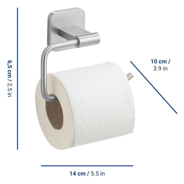 Porta carta igienica senza foratura color argento opaco in acciaio inox con aggancio Turbo-loc Porto – Wenko