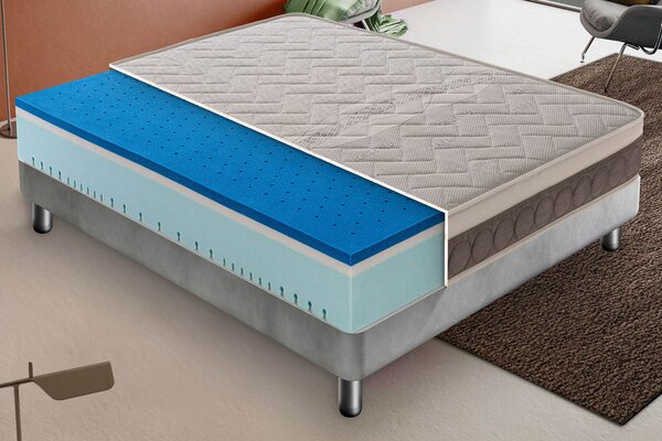 Materasso Imperiale doppio strato in memory foam, Rivestimento "Grapheno" 80x190 - Singolo (Standard)