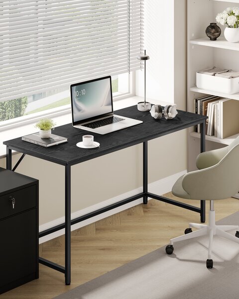 Scrivania VASAGLE scrivania per computer 135 x 60 x 76 cm scrivania da ufficio stretta nera
