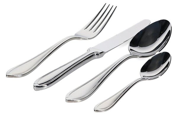 Posate argentate in acciaio inox 16 pz per 4 persone Monroe – S|P Collection