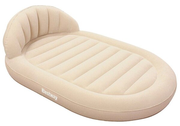 Materasso Gonfiabile Singolo Floccato 215x152x60 cm in Vinile Bestway 67397 Airbed Royal Panna