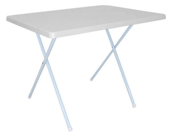 Tavolino 79x59,5x61,5/50 h cm in Metallo e PVC Bianco