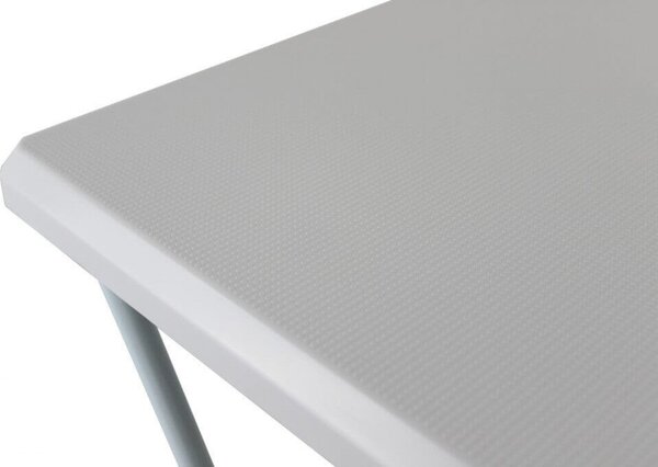 Tavolino Alto 52x38x68 h cm in Metallo e PVC Bianco