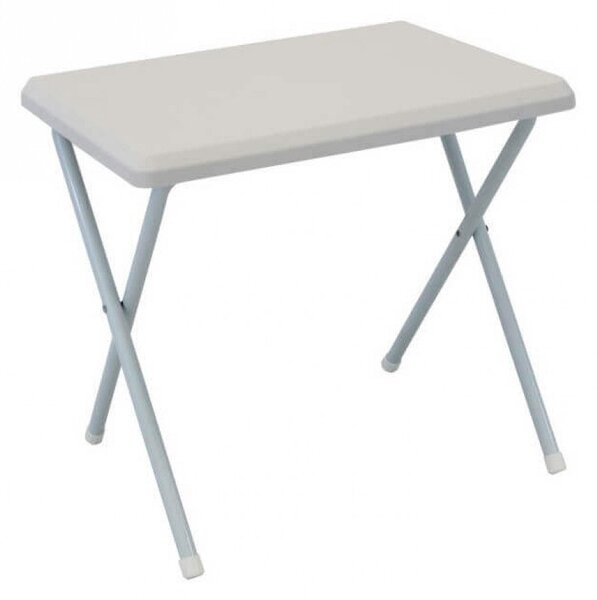Tavolino 51,5x37x47 h cm in Metallo e PVC Bianco