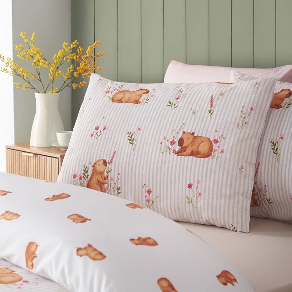 Set copripiumino e federa di colore naturale per letto matrimoniale 200x200 cm Happy Capy(bara) – Catherine Lansfield