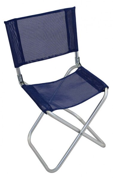 Sgabello Pieghevole 41x38x75 h cm in Alluminio e Textilene Blu