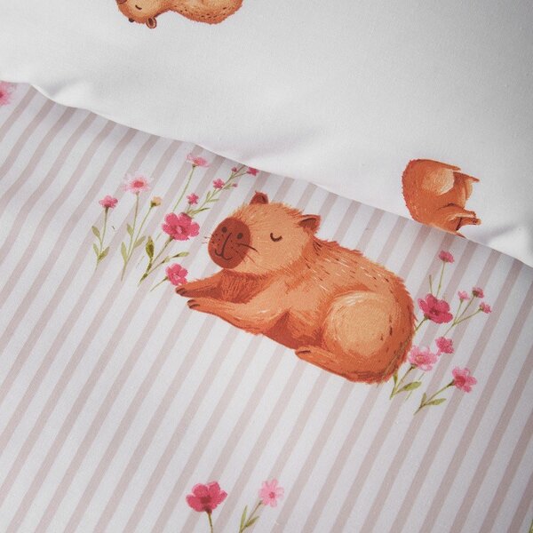 Set copripiumino e federa di colore naturale per letto matrimoniale 200x200 cm Happy Capy(bara) – Catherine Lansfield