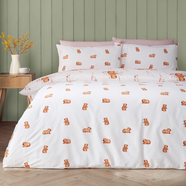 Set copripiumino e federa di colore naturale per letto matrimoniale 200x200 cm Happy Capy(bara) – Catherine Lansfield