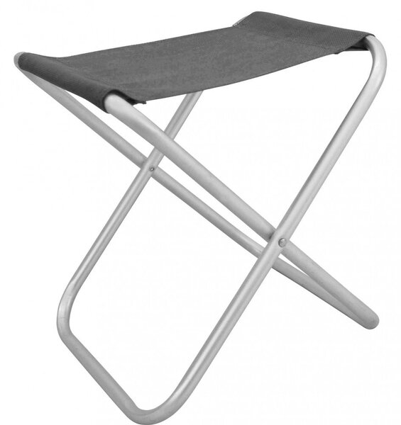 Sgabello Pieghevole 40x39x46 h cm in Alluminio e Textilene Grigio