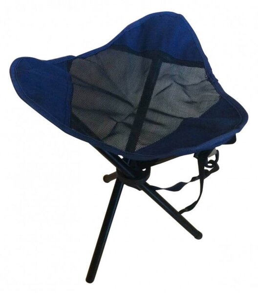 Sgabello Fisher 31x31x43 h cm in Acciaio e Oxford Blu