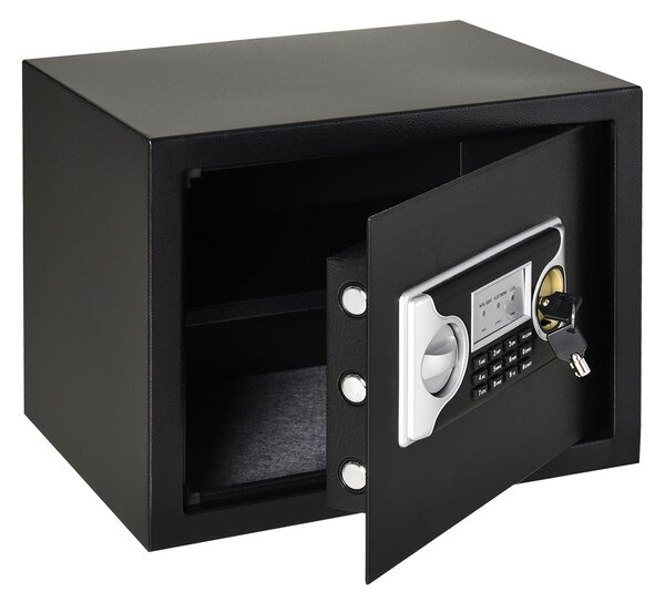 Cassaforte a Mobile Elettroinica a Batteria 38x30x30 cm in Acciaio Nera