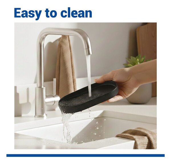 Organizer da bagno nero in ceramica Fablo – Wenko
