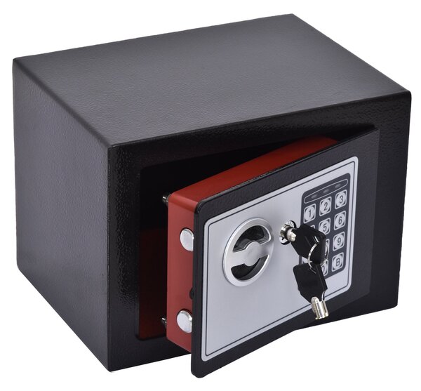 Cassaforte a Mobile Elettroinica a Batteria 23x17x17 cm in Acciaio Nera