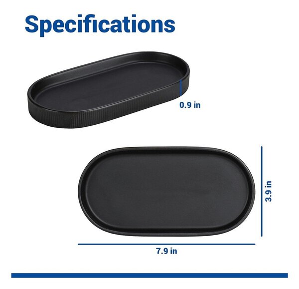 Organizer da bagno nero in ceramica Fablo – Wenko