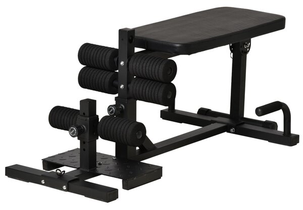 Panca Fitness per Squat 3 in 1 Altezza Regolabile Panca Inclinabile Nera