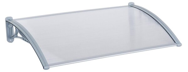 Pensilina Tettoia in PVC e Alluminio 140x70 cm Trasparente
