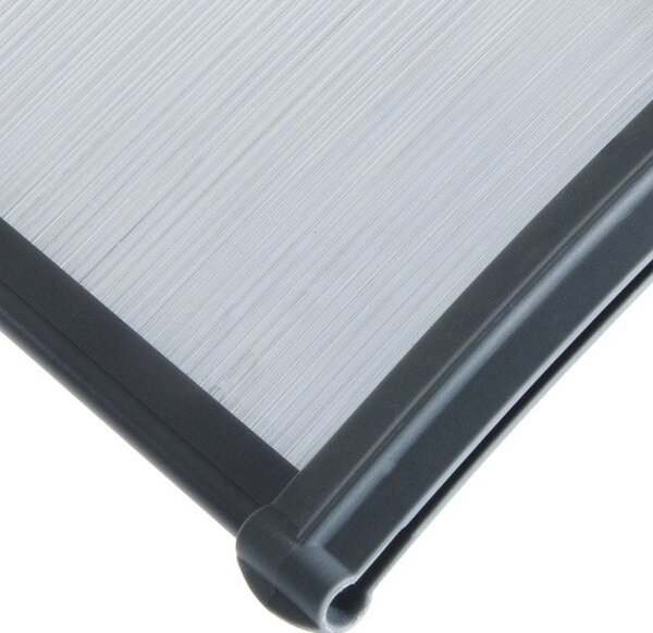 Pensilina Tettoia Modulabile Alveolare in Policarbonato Grigio/Trasparente 120X80cm Bertozzi Naxos