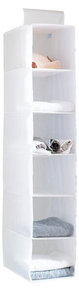 Organizer appeso per armadio - 6 scomparti - Pieghevole - Bianco - 20 cm