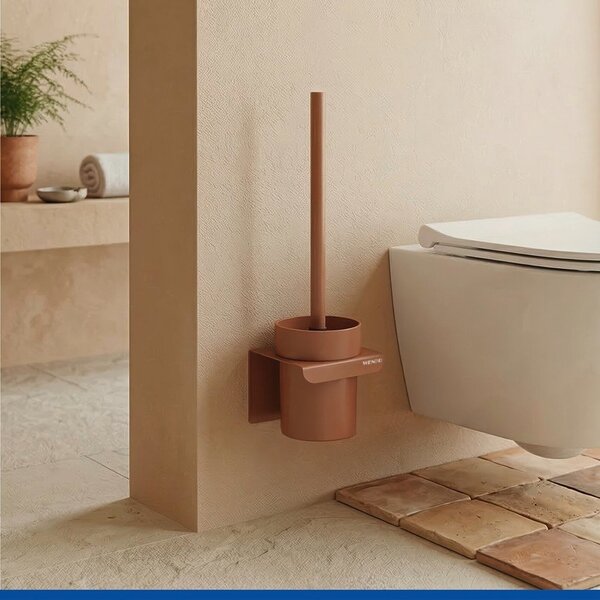 Scopino WC senza foratura marrone in plastica con aggancio Turbo-loc Lizan – Wenko