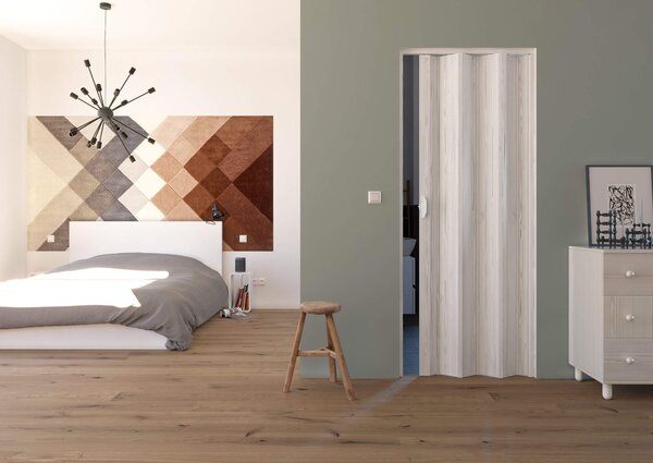 Porta a Soffietto da Interno 83x214 cm in PVC Saba Caroline Pino Bianco