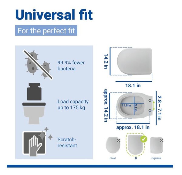Sedile WC con chiusura Easy-Close (automatica) 36 x 46 cm Galati – Wenko